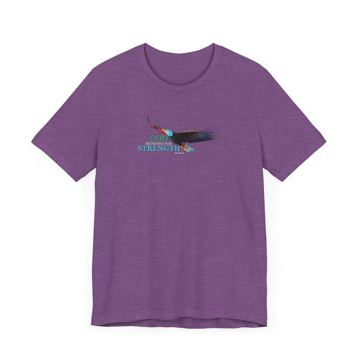God Renews My Strength Men’s Unisex T-Shirt - Inspirational Eagle Design