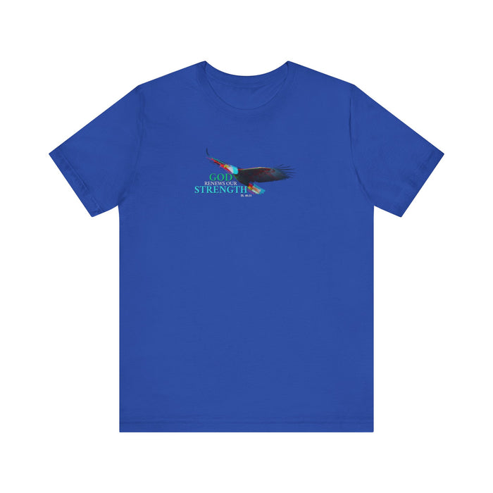 God Renews My Strength Men’s Unisex T-Shirt - Inspirational Eagle Design