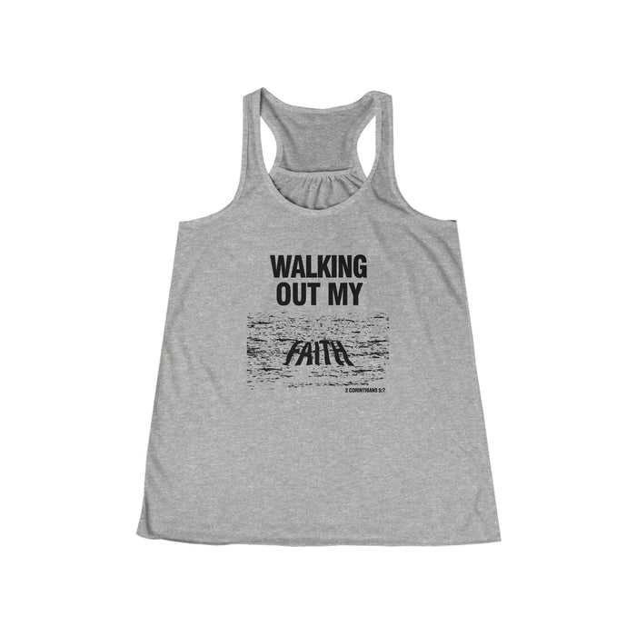 Walking Out My Faith - Women’s Flowy Racerback Tank Top
