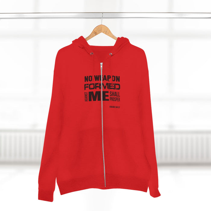 No Weapon Formed Against Me Shall Prosper Unisex Zip Hoodie