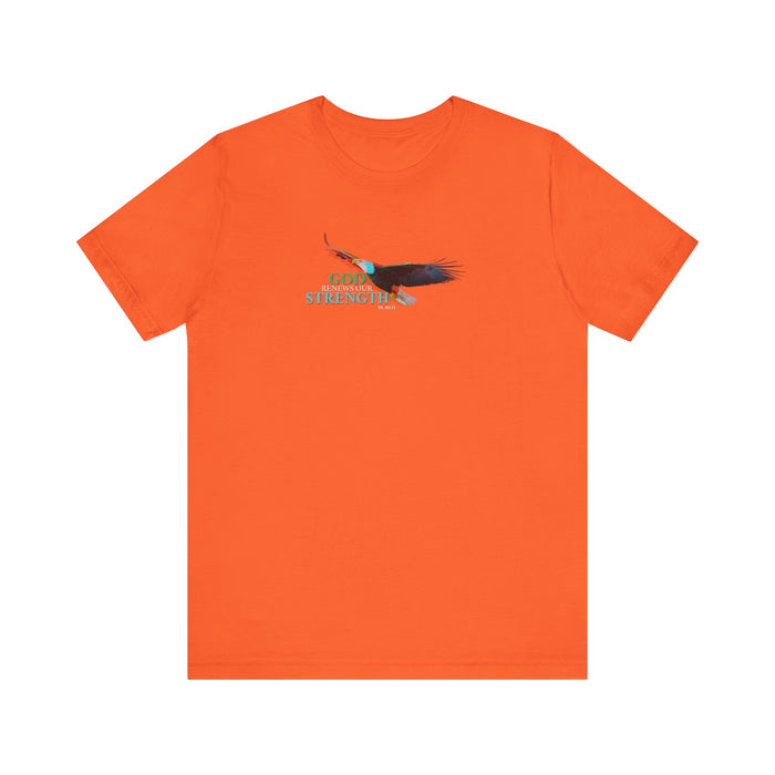 God Renews My Strength Men’s Unisex T-Shirt - Inspirational Eagle Design