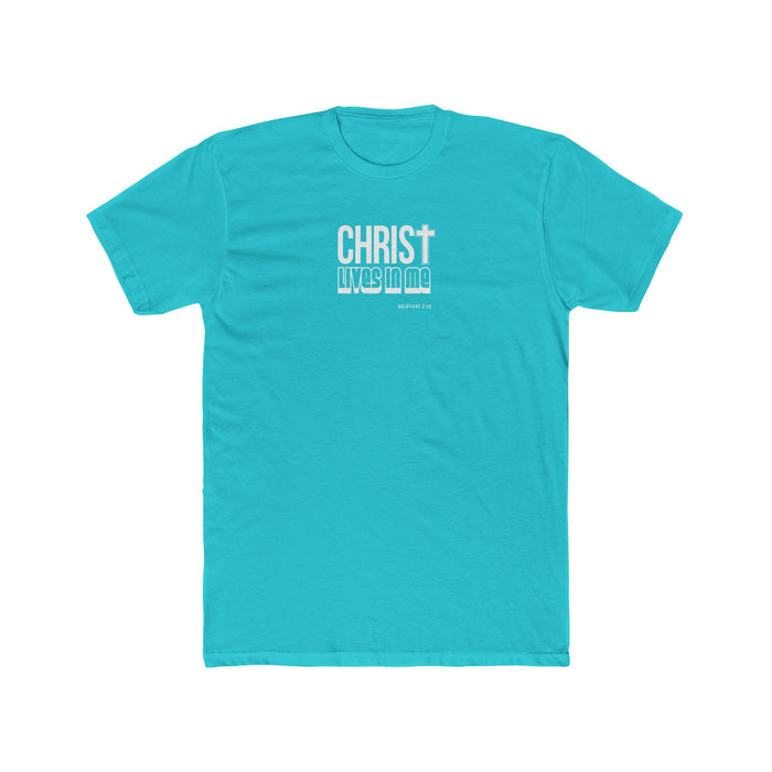 Christ Lives in Me Men's Cotton Crew Tee