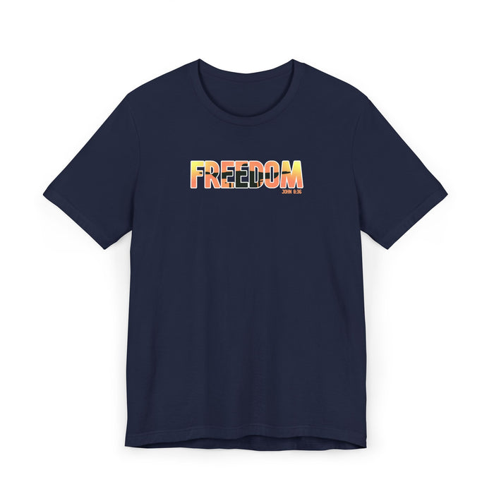 Freedom Sunset T-Shirt — Minimalist Pride Freedom Graphic Tee