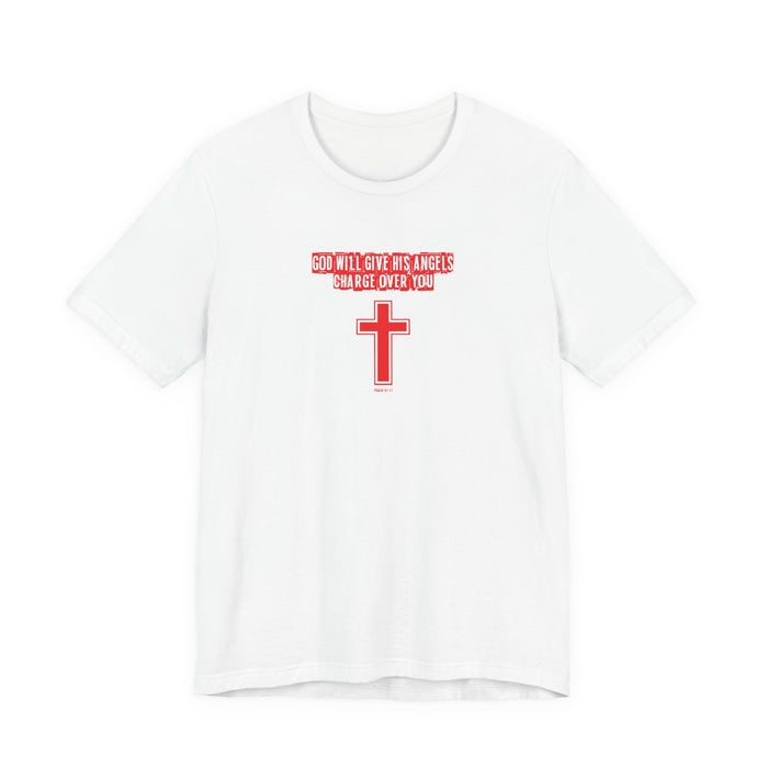 God Will Give His Angels Charge Over You Men’s Unisex Jersey Short Sleeve Tee