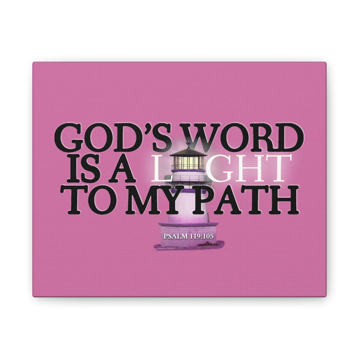 God's Word Is a Light to My Path Canvas Wall Art — Psalm 119:105 Inspirational Christian Decor