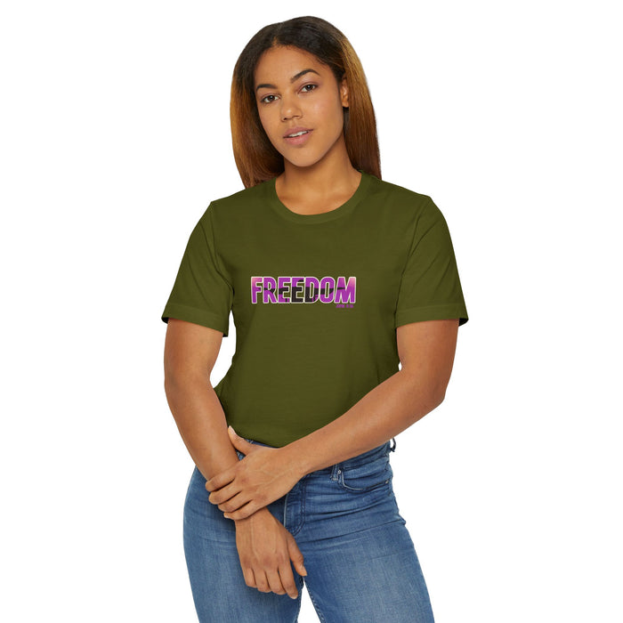 Freedom Graphic Tee — Bold Pink Gradient "FREEDOM" T-Shirt