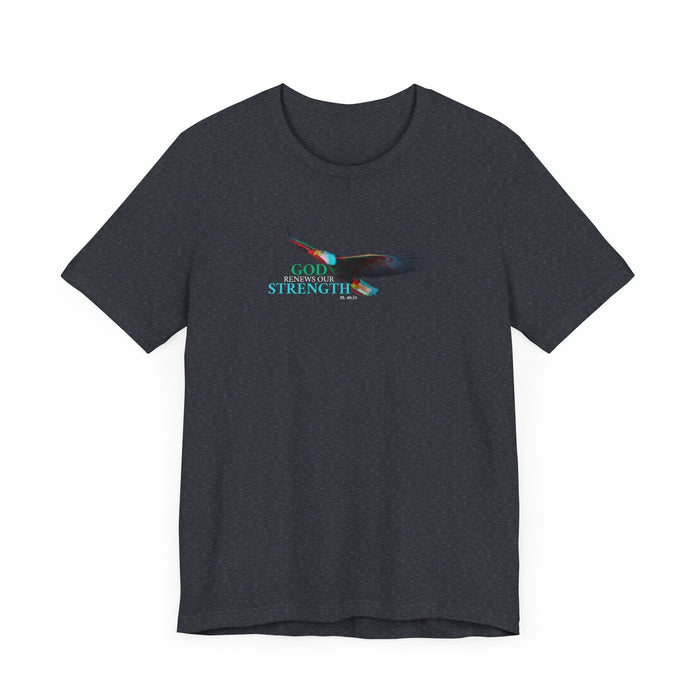 God Renews My Strength Men’s Unisex T-Shirt - Inspirational Eagle Design