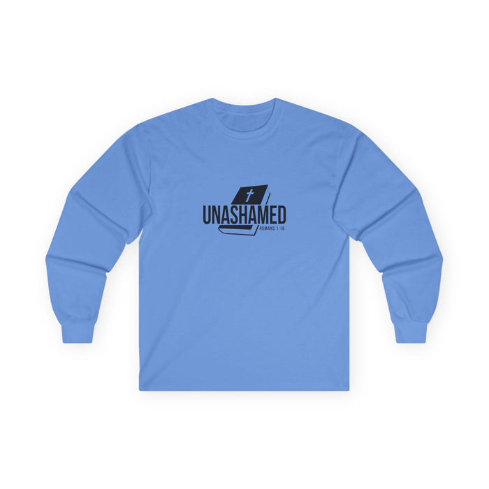 Unashamed Women’s Unisex Long Sleeve Tee - Unashamed Faith Shirt for Believers, Christian Apparel, Inspirational Gift, Casual Wear, Spiritual Fashion