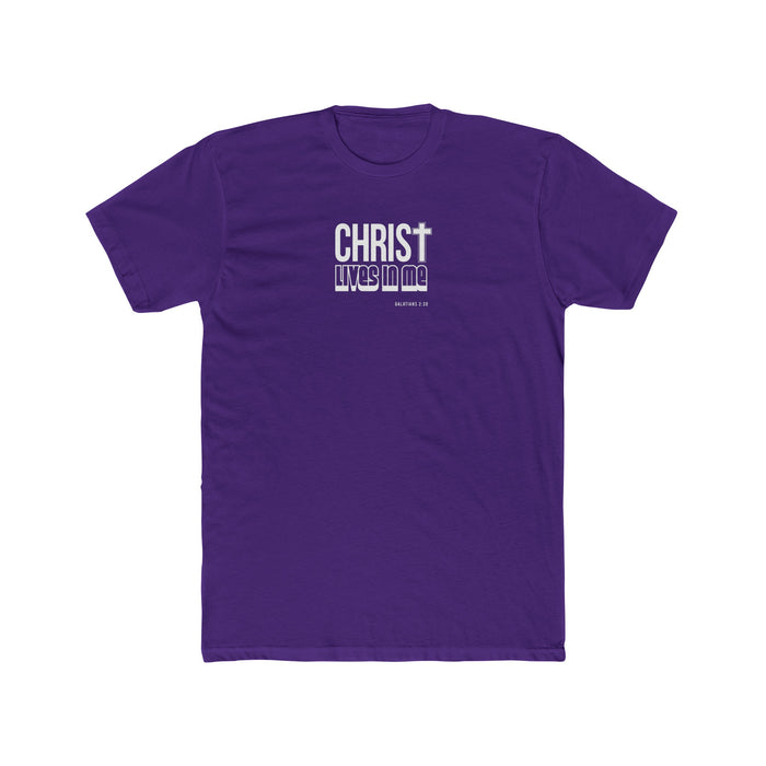 Christ Lives in Me Men's Cotton Crew Tee