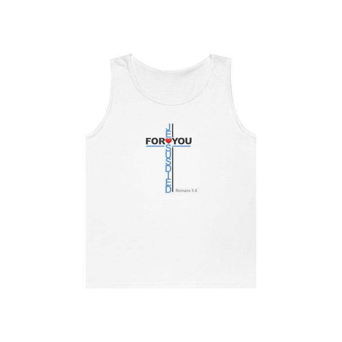 Jesus Died For You Cross Graphic Tank Top — Minimalist Love Typography Sleeveless Shirt