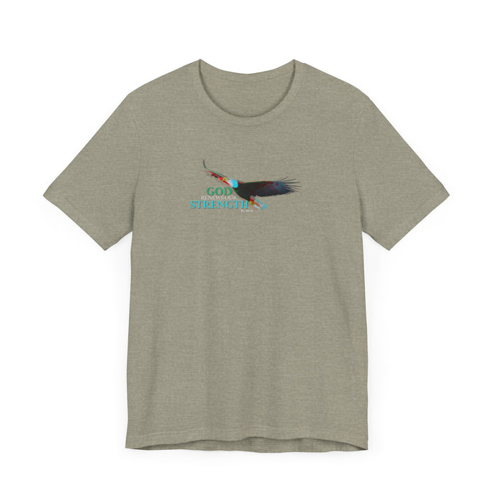 God Renews My Strength Men’s Unisex T-Shirt - Inspirational Eagle Design