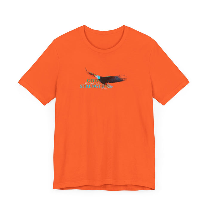 God Renews My Strength Men’s Unisex T-Shirt - Inspirational Eagle Design