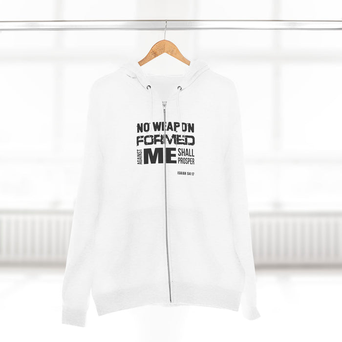 No Weapon Formed Against Me Shall Prosper Unisex Zip Hoodie