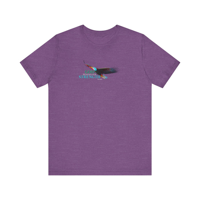 God Renews My Strength Men’s Unisex T-Shirt - Inspirational Eagle Design