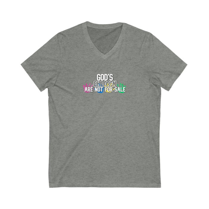 God’s Children are Not for Sale Unisex Jersey Short Sleeve V-Neck Tee