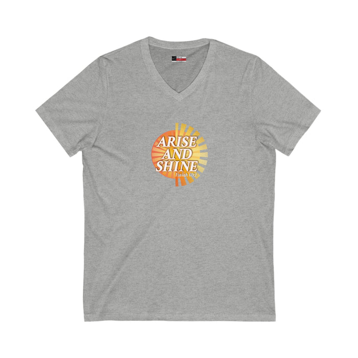 Arise and Shine Women’s Unisex Jersey Short Sleeve V-Neck Tee