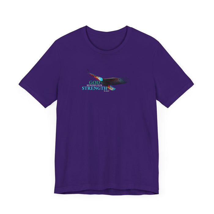 God Renews My Strength Men’s Unisex T-Shirt - Inspirational Eagle Design
