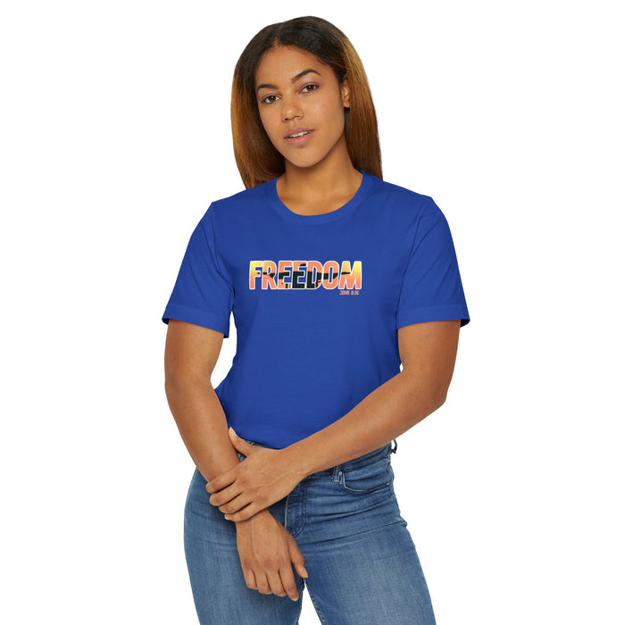 Freedom Sunset T-Shirt — Minimalist Pride Freedom Graphic Tee