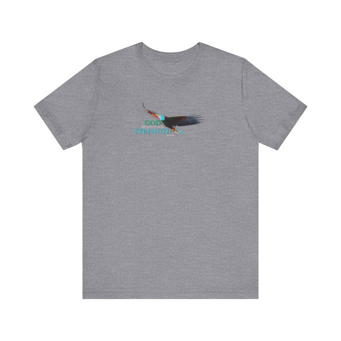 God Renews My Strength Men’s Unisex T-Shirt - Inspirational Eagle Design