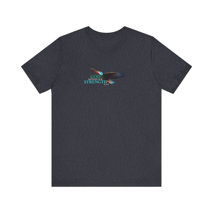 God Renews My Strength Men’s Unisex T-Shirt - Inspirational Eagle Design