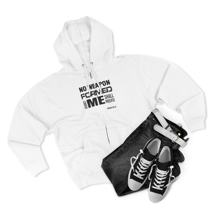 No Weapon Formed Against Me Shall Prosper Unisex Zip Hoodie