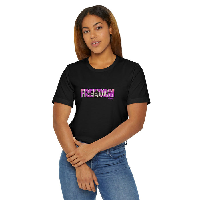 Freedom Graphic Tee — Bold Pink Gradient "FREEDOM" T-Shirt