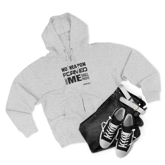 No Weapon Formed Against Me Shall Prosper Unisex Zip Hoodie