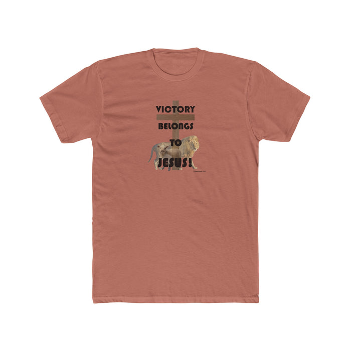 Victory Belongs To Jesus Men's Cotton Crew Tee