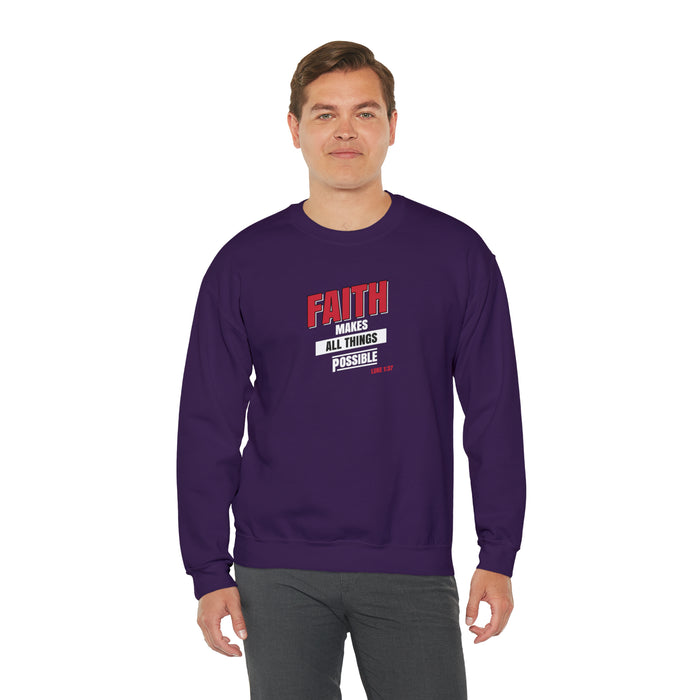 Faith Makes All Things Possible Men Unisex Heavy Blend™ Crewneck Sweatshirt