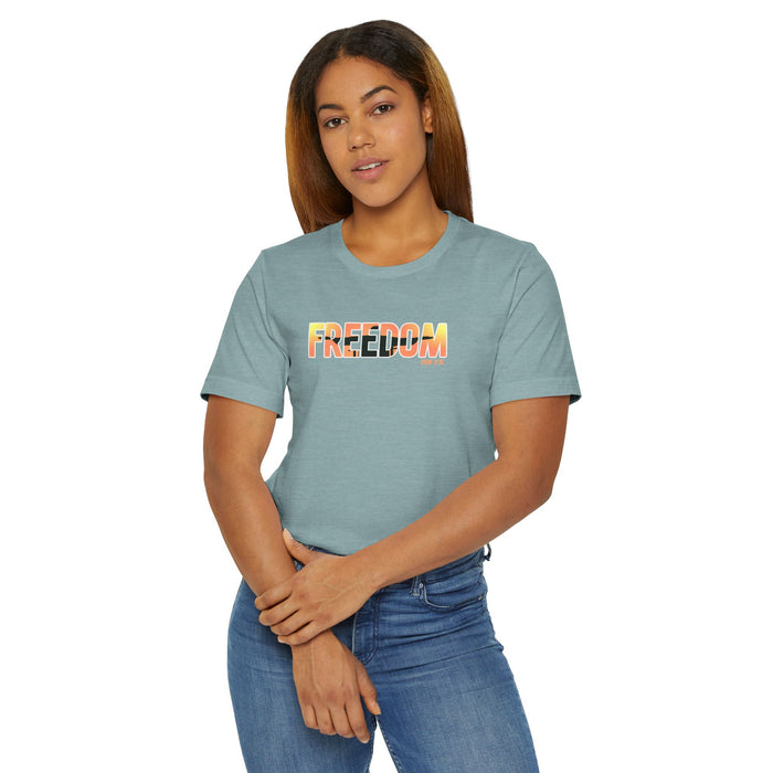 Freedom Sunset T-Shirt — Minimalist Pride Freedom Graphic Tee