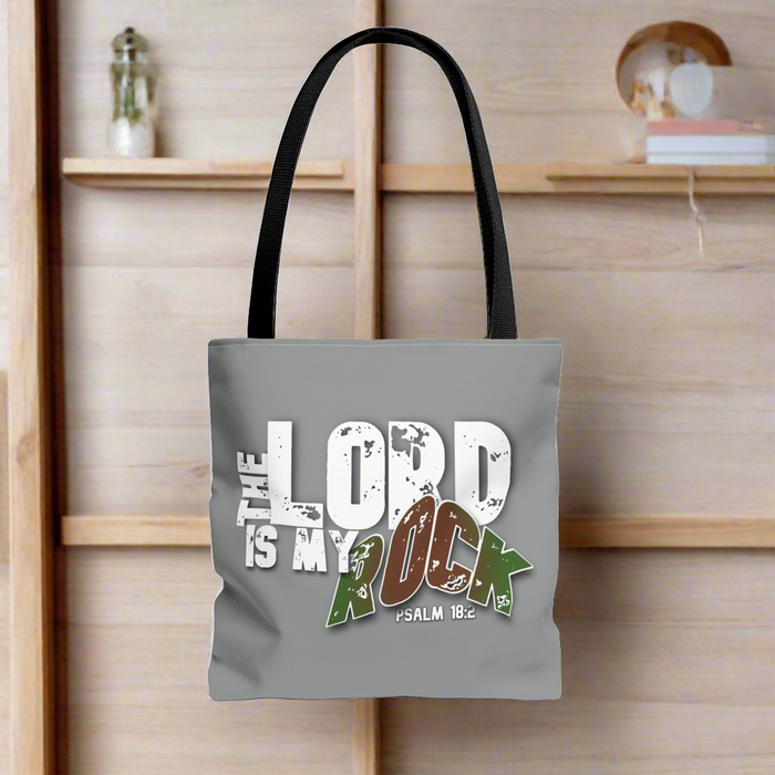 The LORD is My Rock Tote Bag (AOP)