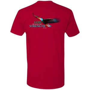 God Renews My Strength Men’s Premium Short Sleeve T-Shirt (Back Design)