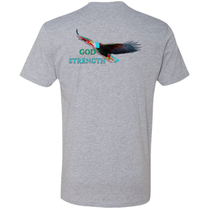 God Renews My Strength Men’s Premium Short Sleeve T-Shirt (Back Design)