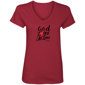 God Loves All Lives Ladies V Neck Shirt