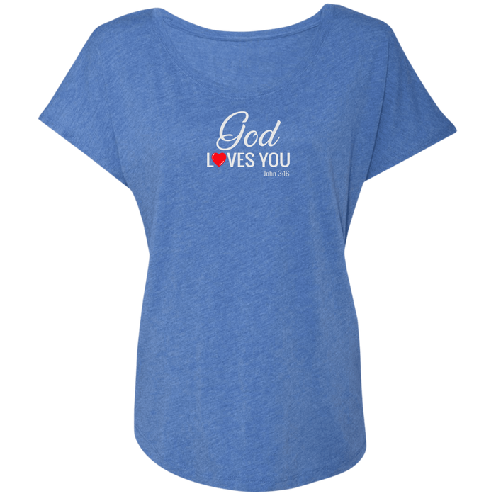 God Loves You Ladies Triblend Tee