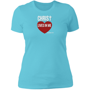 Christ Lives in Me Ladies Boyfriend Tee