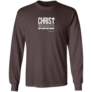 Christ Lives in Me Men’s LS Ultra Cotton Tee Shirt