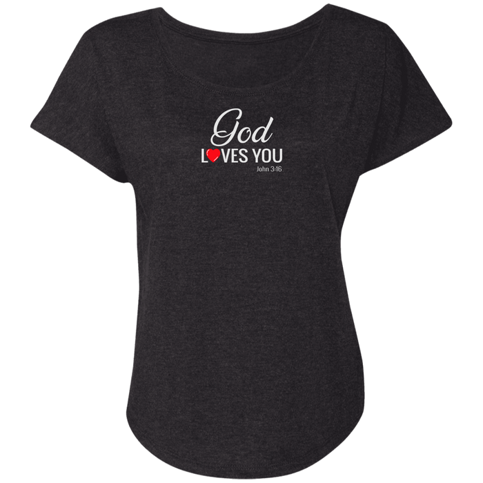 God Loves You Ladies Triblend Tee