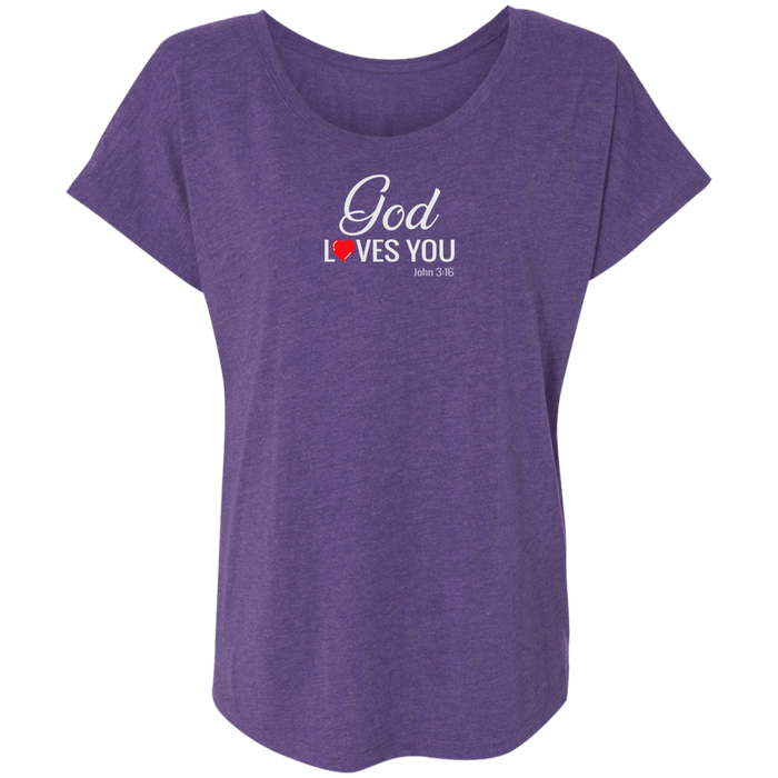 God Loves You Ladies Triblend Tee