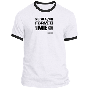 No Weapon Formed Against Me Shall Prosper Men’s Ringer Tee