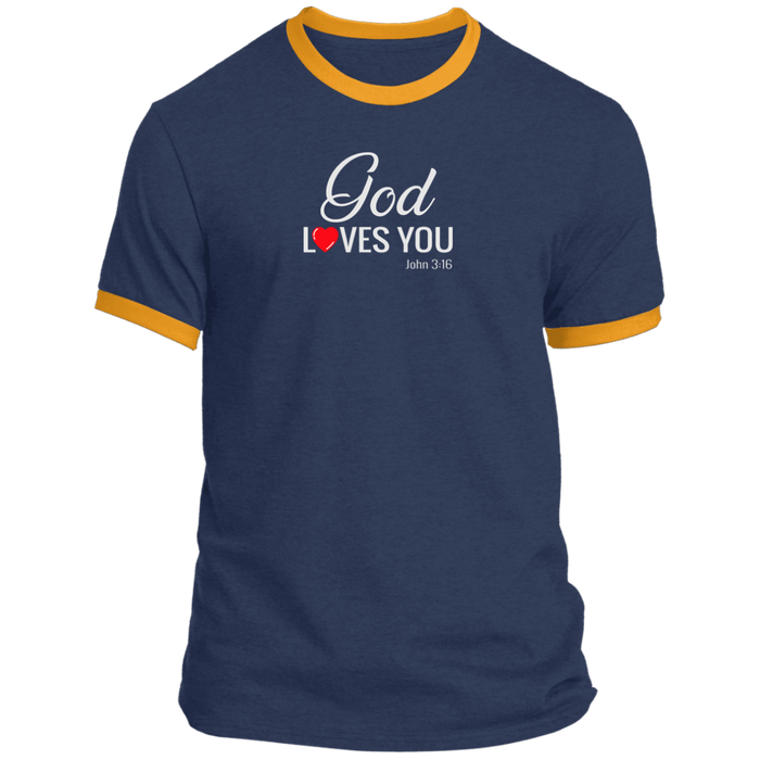 God Loves You Men’s Ringer Tee